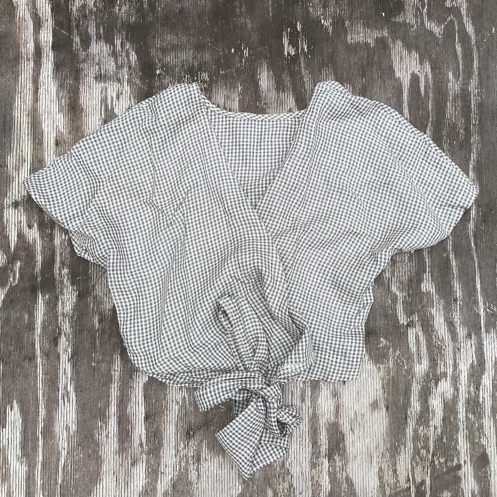 NEW Epic Linen GODA 100% linen wrap top blouse m/l